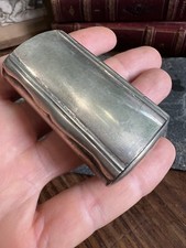 Tobacco box & pill box silver metal XIX Eme antique box