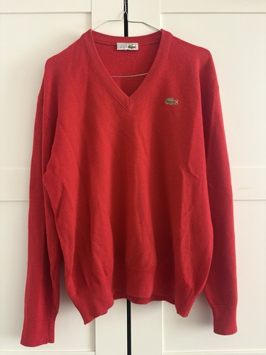 Pull col lacoste rouge - v,