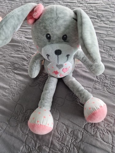 Doudou lapin tex gris rose - tex,