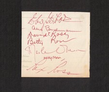 Merle Oberon & Eva Gabor Original Multi-Signed Autograph Cut Signature