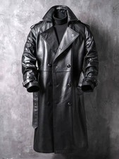 Manteau Trench Long En Cuir