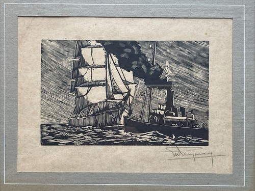 Gravure sur bois originale - sur,