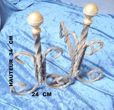 2 Anciens chenets en Fer