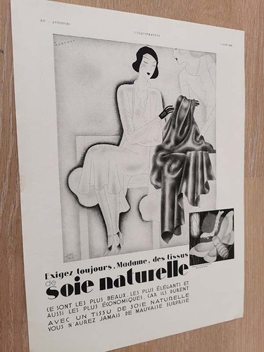 Publicité 1930 soie naturelle - publicité,