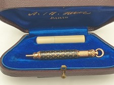 Porte mine en écrin - Extensible et rétractable prise niéllée - Plaqué Or