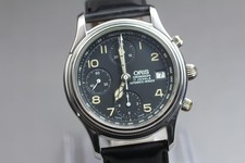Oris 7415 Chronograph 17 Jewel Automatic Winder Black Dial Swiss Made Mens Watch