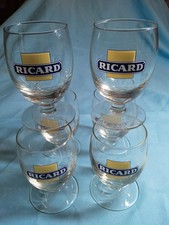 6 Verres À Pied  Ricard  17 cl Neuf Sans Boîte 