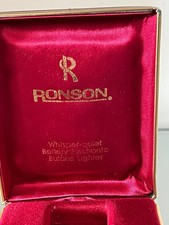 🔴 RONSON Boîte À Briquet Rouge En Cuir Intérieur Velours L 2,7 H 7 Cm