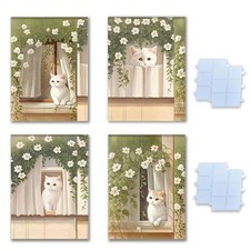 4 Feuilles Chats Tableau