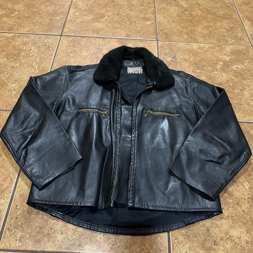 Vtg lancer leather jacket - leather,