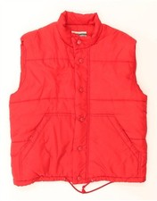 BENETTON Womens Padded Gilet IT 42 Medium Red Polyamide AT10