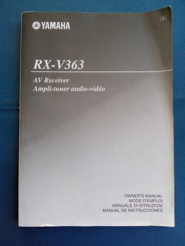 Manuel v363 av - rx-v363, receiver