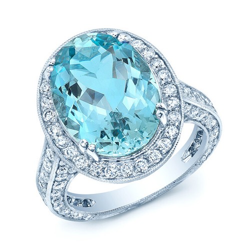 18k blanc aigue marine - or,