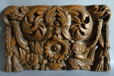 Ancien bas-relief en bois sculpté "art populaire" grotesque  XIXème