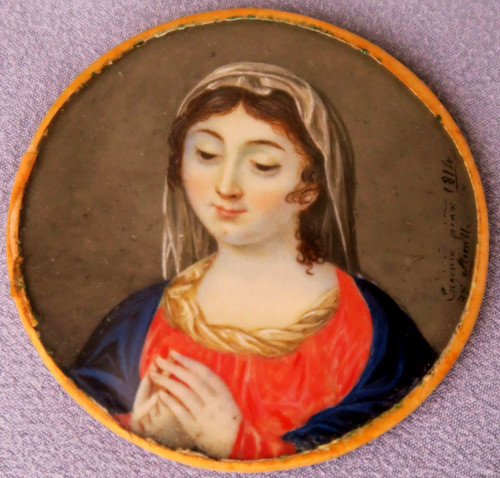 Miniature peinte vierge - miniature,