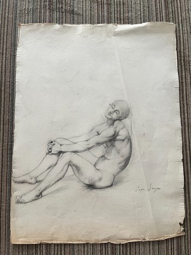 Dessin homme assis - dessin, nu