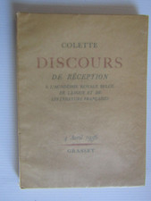 Colette / Discours de réception à l'académie Royale Belge / Edition originale