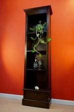 Acajou Étagère à Livres Bois Armoire Massif Colonial Meuble Cloison Neuf