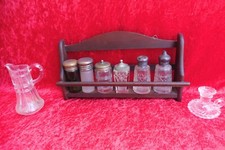 Antique Spice Shelf, Spice Board, Spice Stand, Wood, Glass, Metal