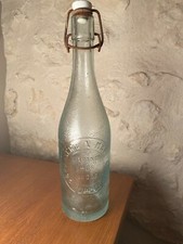 Ancienne  bouteille bière limonade Brasserie de LIMOGES faience -N.MAPATAUD