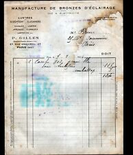 PARIS (XIII°) LIGHTING BRONZES / CHANDELIERS & SUSPENSIONS ""P. GILLES"" in 1924