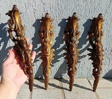 1 Ancienne décoration angle chutes garnitures pieds BRONZE pour MEUBLE COMMODE