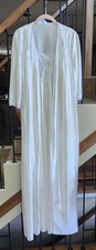 Vtg Lorraine Robe Nightgown Peignoir Set SzL Ivory/Satin/Lace, Embroidery Bridal