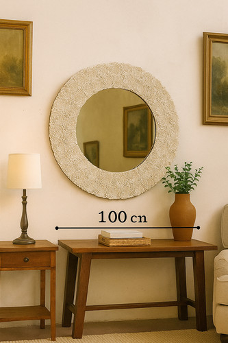 Miroir rond coquillages - en,