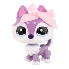 LPS Pets Purple Husky #2110 with Pink Bow Cute Toy Collect LPS  Kids Play