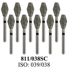 Dental Occlusal Barrel Diamond Bur 811/038SC Super Coarse FG High Speed Burs