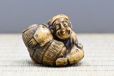 Ancien Netsuke japonais Daikokuten cerf période Edo (1603-1868) du Japon