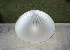 Ancien beau plafonnier cristal lustre XIXe globe obus lampe tulipe Napoléon III