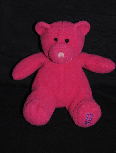 Peluche doudou ours rouge - doudou,
