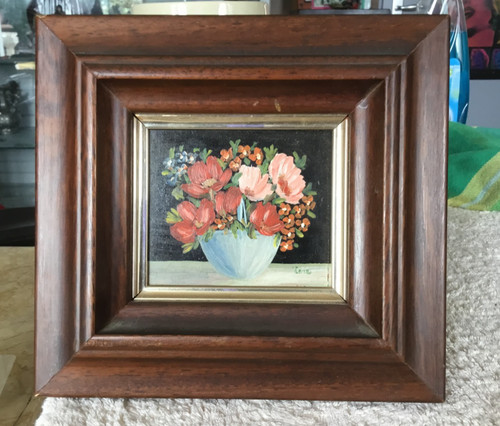 Tableau fleurs peintes sur - peintes,