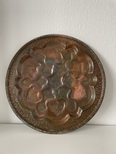 Grand Plateau ancien en cuivre gravé 