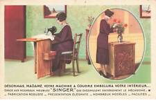 MIKIEP7-056- PUBLICITE MEUBLE SINGER + MACHINE A COUDRE