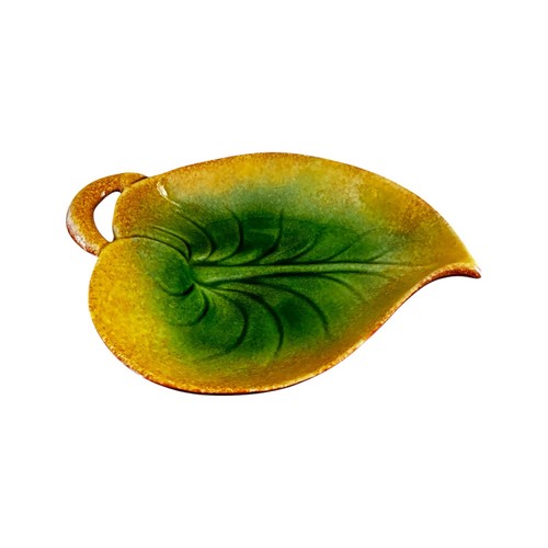 Grand plat feuille céramique - feuille,