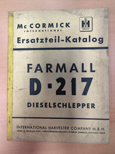 GENUINE MC Cormick Farmall D 217 Spare Parts Catalogue Spare Parts List K52