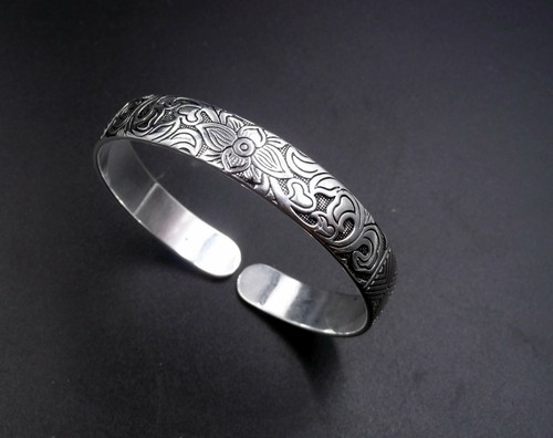 Bracelet argent 999 fleur - argent,