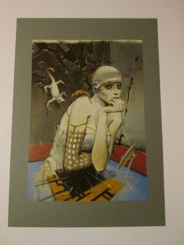 Rare art print vintage enki - art,