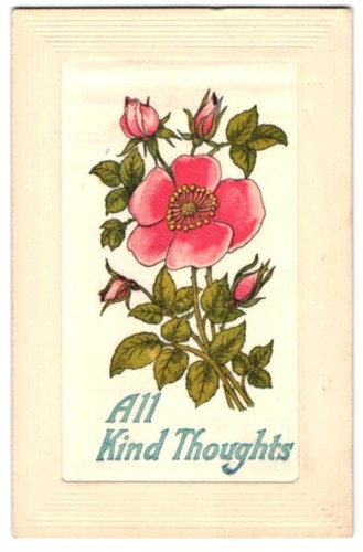 Carte postale soie rose - postale,