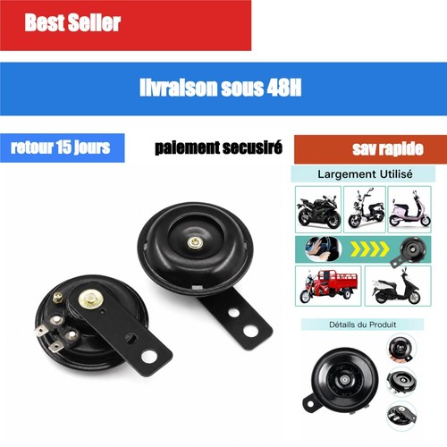 Klaxon moto 12v universel noir - klaxon,