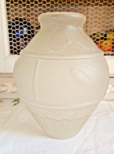 ART DECO VASE EN VERRE MOULÉ PRESSÉ JOMA MONTREUIL DECOR OISEAUX