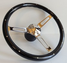 Volant compatible avec BMW Bois Noir 380mm E24 E28 E30 E32 E34 Bois 86-92