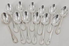 Alfénide, Christofle Pompadour, 12 cuillères à thé, café, dessert, 13,5 cm.