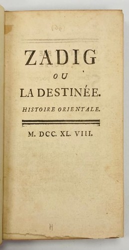 Zadig ou la - (voltaire).,
