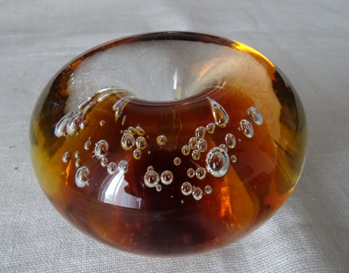 Presse papier verre ambré - ,