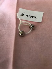 Antique silver twin doll shoes buttons 0.5cm