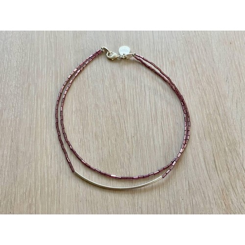 Collier perles violettes à - perles,