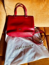 Sac à main "Roseau" en cuir rouge Longchamp avec pochette de protection